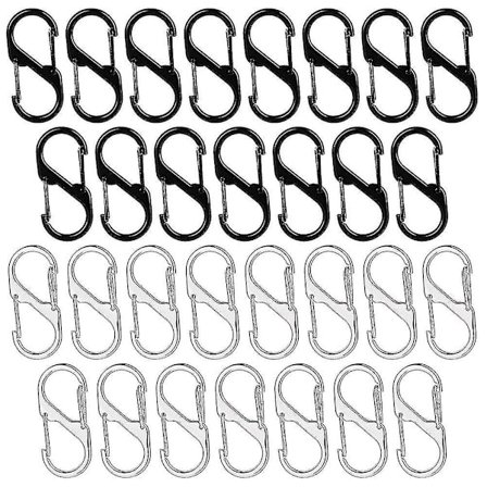 30 stk. S-formede Karabinerhager, Kompatibel med Udendørs Campingfiskeri Rejse Bjergbestigning