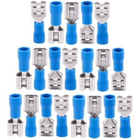 20 Isolerte Spade-kontakt Krympe Elektriske Terminaler 14-16Awg