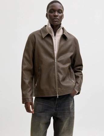 Jack & Jones Jjecasablanca Pu Jacket Noos - Brown - XL