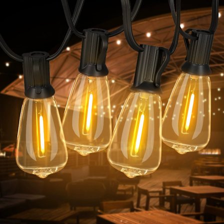 LED Utomhus Ljusslinga - 15M Vattentät Utomhus Ljusslinga Energibesparande Glödlampor Plug-in Modell