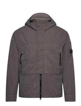 C.P. Company Nylon Flatt Hooded Jacket - Grey - M