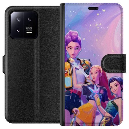 Kompatibelt Lommeboketui til Xiaomi 13 Futuristiske popdamer i neonfarger med magiske detaljer mot en drømmeaktig galaksebakgrunn