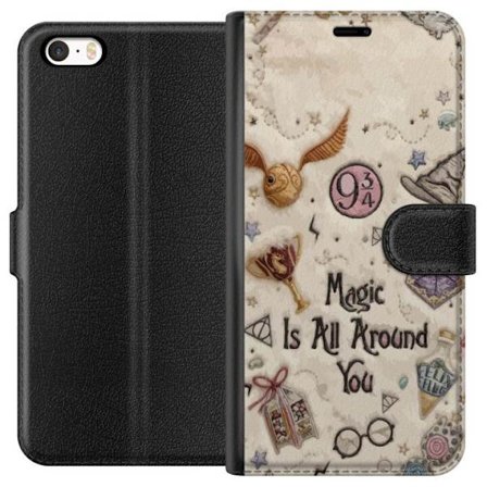 Yhteensopiva Lompakkokotelo Apple Apple iPhone 5 Kirjailtu taianomainen kuvaus, jossa on symboleja, lainauksia ja satumaailmaa, joka on inspiroitunut