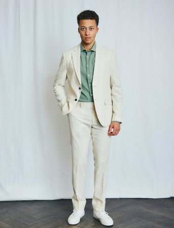 Bruun & Stengade Bs Pollino Classic Fit Suit Pants - Cream - 52