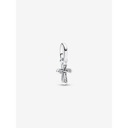 Pandora ME Glittrande Kors Mini Hängberlock - Sterlingsilver