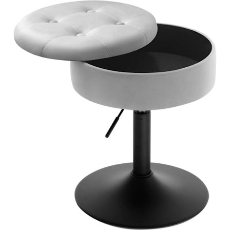 Rootz Säädettävä Velvet-baarijakkara - Työpöytäjakkara - Keittiöjakkara - Kestävä, monikäyttöinen, säilytystila - Istuimen halkaisija 39,5 cm, Korkeus