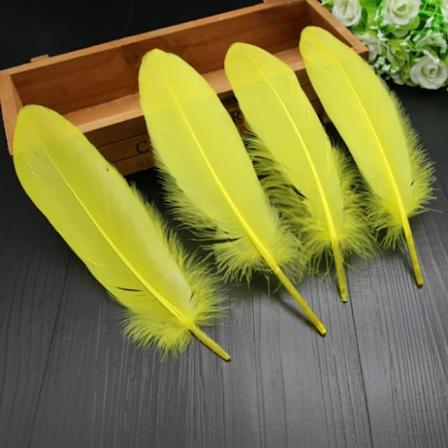 15-20cm Hårda Gåsfjädrar Konstgjorda Svanfjädrar Hantverk Tillbehör Färgglada Drömfångare Fjäderdekoration Yellow 50pcs
