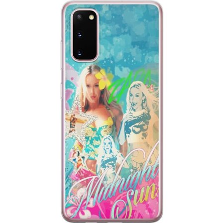 Kompatibelt Mobildeksel til Samsung Galaxy S20 Eventyrverden med Steve, Creeper og dyr i fargerik blokkgrafikk