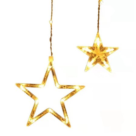 12 tähden verhot valot 2,5 m ulko- sisämakuuhuoneen kotiosa