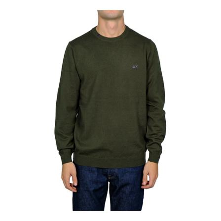 Sun68 Round-neck Strik Grøn, Herre Strik, Størrelse: M