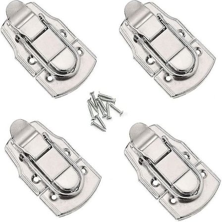 Buckle Bagasje Lås, Bagasje Koffert Kasse Boks Hasp Lås Verktøykasse Spenne Lås Fly Kasse Hasper Latchessilver4pcs)