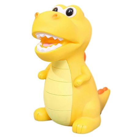 Dinosaurie Spargris Plast Splitttersäker Myntbank Plast Kreativ Bra Present för Födelsedag Babyshower Presenter Gul