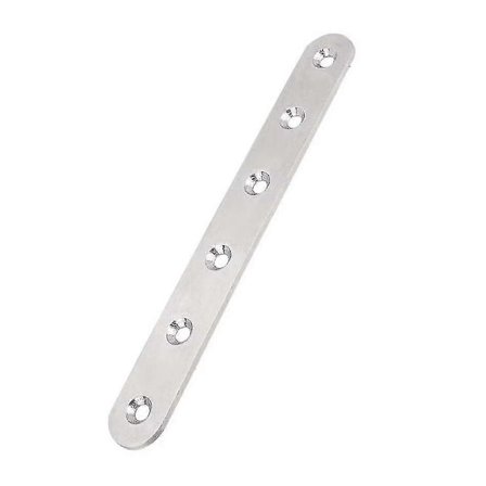 Metalbeslag til træ, flade, lige afstivere, beslag i rustfrit stål, reparationsplader, lægtebeslag med huller til reparation af møbler (4 stk.)
