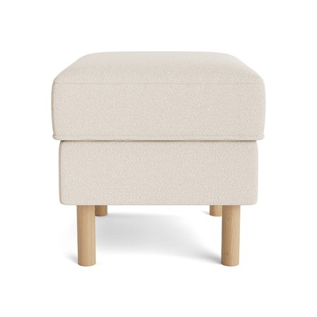 Lumo Pouf Sitzhocker in Loop Creme, moderner Stil, bequemer Polsterhocker mit weicher Haptik, ideal als Fußablage, Maße 43cm für Wohnzimmer