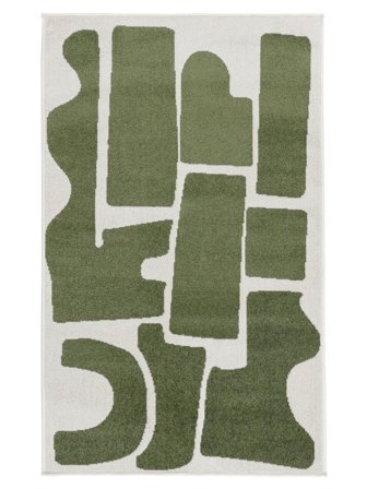 Contour Vaskbart 200X300 Grøn/Råhvid Tæppe