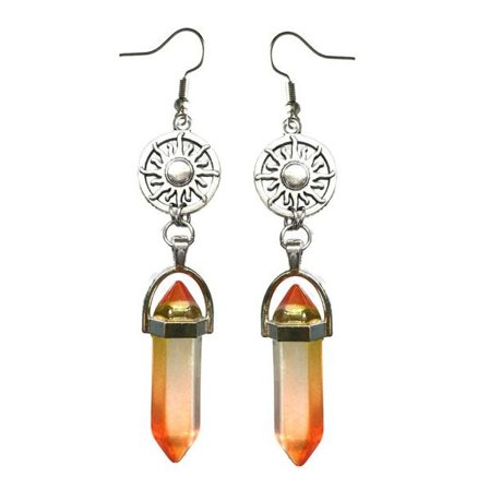 Earrings - Sun - Crystal point - Yellow - Sunset