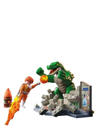 PLAYMOBIL Hero Battle Against Giant Liza - Green - ONE SIZE