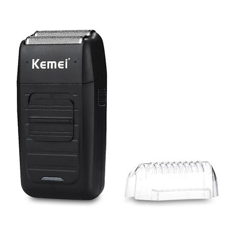 Kemei Genopladelig Elektrisk Trådløs Barbermaskine To Blade Frem- og Tilbagegående Skægtrimmer Qinhai