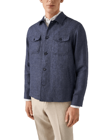 Eton Overshirt I Linne Jackor Herr Blå XL