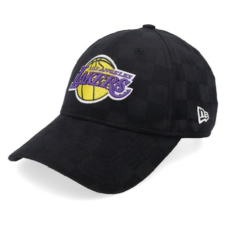 New Era - NBA Svart adjustable Caps - Los Angeles Lakers Tonal Check 9FORTY Black Adjustable @ Hatstore