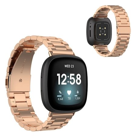 Fitbit Sense / Versa 3 rustfrit stål rem - rødguld