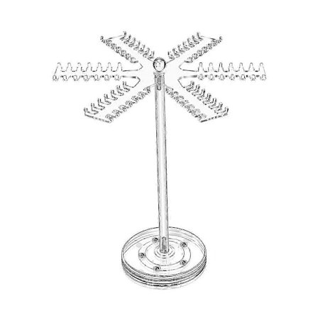 Pyörivä akryylinen kaulakoruteline, kirkas kaulakoruteline, korujen järjestelyteline