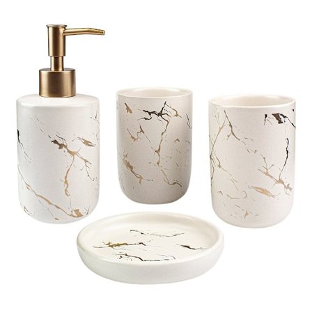 Badeværelsessæt i 4 dele - Hvid