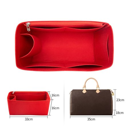 Huopa Insert Flap Käsilaukku Iiner RED FOR SPEEDY 35 FOR SPEEDY 35