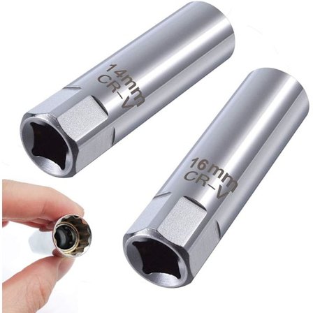 Tändstiftshylsa 14mm 16mm | Tändstiftshylsa med Magnet | 3/8" Tolv