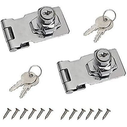 Hengelåsbeslag med nøkkel, luke, hytte, rustfritt stål, sikkerhet