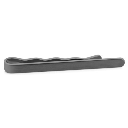 Ac de cravată rotunjit de 5.5 cm de culoare negru gunmetal mat pentru bărbați