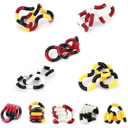 5 sarjaa Fidget-leluja, tangle Fidget-leluja, sormiaistiaistileluja, aivojen kuvittelutyökaluja, luomisleluja, purkausopetuslelu, rentouttava T