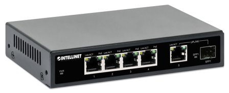 INTELLINET INT 5-Port Gigabit Ethernet PoE+ Switch with SFP Port