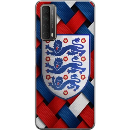 Yhteensopiva Puhelinkuori Huawei Huawei P smart 2021 Graafinen Englanti-aihe heraldisilla leijonilla ja punaisella, valkoisella ja sinisellä punotull