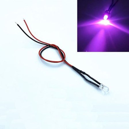 10 stk Pre-wired LED LED lysdioder PINK 10MM 10MM