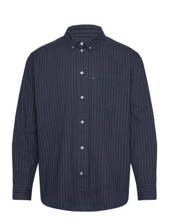 Wwday Striped Aa Embroidery Shirt G Navy Double A By Wood Wood