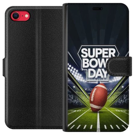 Yhteensopiva Lompakkokotelo Apple iPhone 8 Super Bowl Day juliste, jossa amerikkalainen jalkapallo valaistuksella varustetulla areenalla dramaattisess
