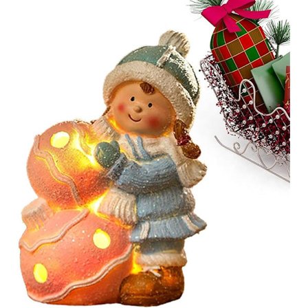 Jouluhahmot | Käsityönä tehty kevyt talvikoriste, ihastuttava romanttinen LED-pöytähahmo, sängynkoriste, koristeet kotiin, asuntolaan, makuuhuoneeseen