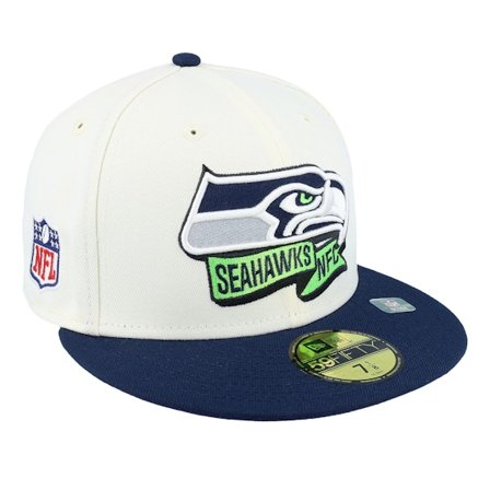 New Era - NFL Weiss Fitted Cap - Seattle Seahawks NFL22 Sideline 59FIFTY White/Navy Fitted @ Hatstore