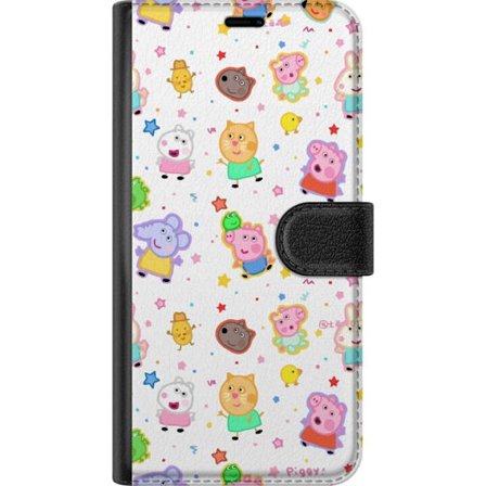 Kompatibelt Lommeboketui til Samsung Galaxy A56 Fargerike tegneserie dyrekarakterer i en leken stil med stjerner og prikker på en lys bakgrunn