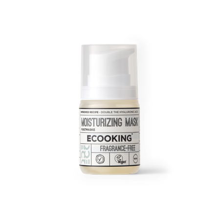 Ecooking Fugtmaske Parfumefri 50 ml med Hyaluronsyre & Økologiske Ingredienser. Fugtboost der styrker hudens barriere og blødgør huden