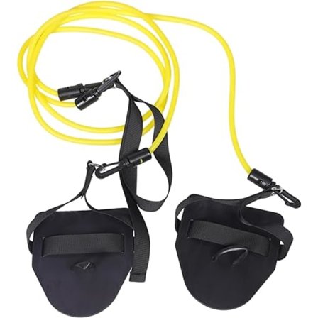 4 stk. gule svømmemodstandsbånd, svømmerem, svømmeaktivitetstra