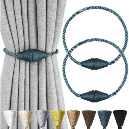 OBOSOE 2-pak Magnetiske Gardinholdere – Gardinknuder til Gardinopsætning & Dekoration