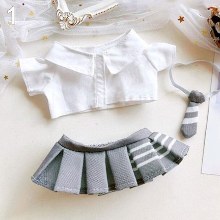 1 st/1 set 20 cm Dockkläder Dockskjorta kjol 1 1