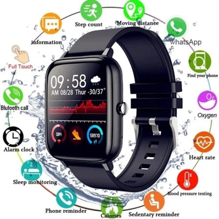 Smartwatch Herr Dam Puls Fitnessklocka Bluetooth Samtal Vattentät Sport Smartwatch För Android iOS Svart Svart