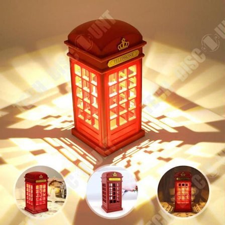 Lampe - TD - Retro Telefonkabin - LED - Taktile - Vintage