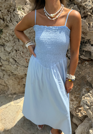 BUBBLEROOM-Strap Smock Dress-L