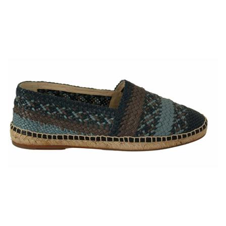Dolce & Gabbana Blue Gray Slip On Buffalo Espadrille Schoenen , Zwart , Heren , Maat: 40 EU