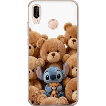 Yhteensopiva Puhelinkuori Huawei Huawei P20 lite Suloinen ja turvallinen kuvitus Stitchin ympäröimänä, jossa on pehmoja luoden lämpimän ja leikk