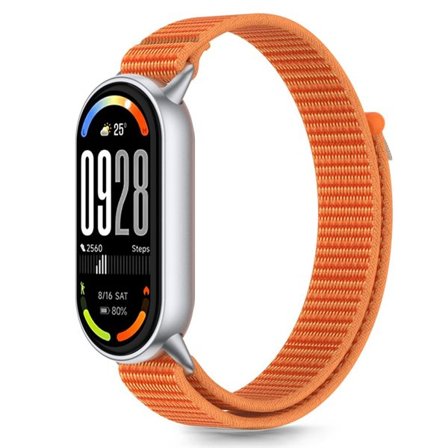 Tech-Protect Nylon Pro Strap för Xiaomi Smart Band 8 / 9 / 10 / NFC - Orange-Grå